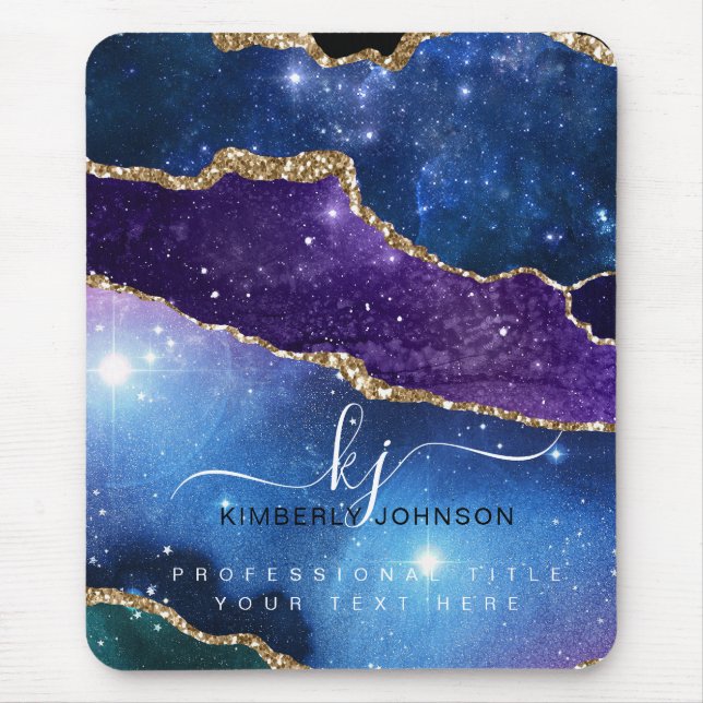 Tapis De Souris Parties scintillant Or Agate étonnante (Devant)