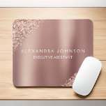 Tapis De Souris Parties scintillant or rose | Parties scintillant<br><div class="desc">Blush Pink - Rose Parties scintillant or Faux Parties scintillant étincelante Métallic Foil Minimaliste Business Mousepad (Mouse Pad) avec typographie en lettres blanches pour le monogramme. Le design Rose Gold Girly Business peut être customisé avec votre nom. Veuillez contacter le concepteur pour customiser les articles correspondants.</div>