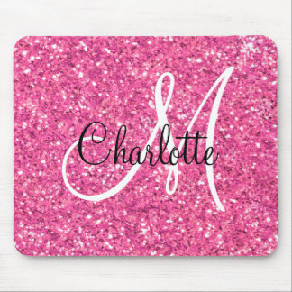 Tapis De Souris Parties scintillant pétillante rose monogrammée