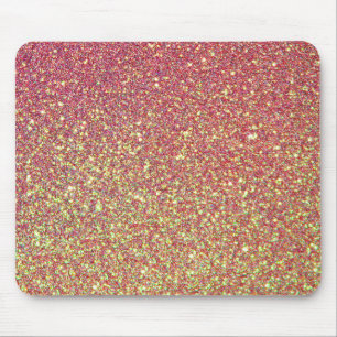 Tapis De Souris Parties scintillant Rose Et Jaune