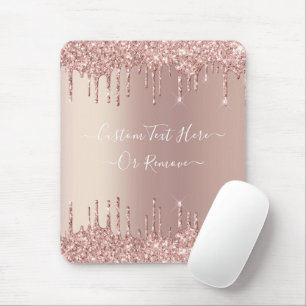 Tapis De Souris Parties scintillant rose Gold Blush - Votre texte