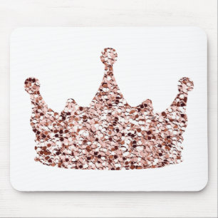 Tapis De Souris Parties scintillant Rose Gold Crown Clipart Queen 
