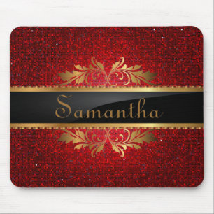 Tapis De Souris Parties scintillant rouge Disco Mousepad personnal