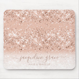 Tapis De Souris Parties scintillant tendance Blush Rose Rose Rose