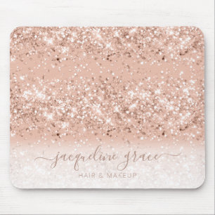 Tapis De Souris Parties scintillant tendance Blush Rose Rose Rose
