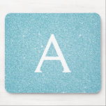 Tapis De Souris Parties scintillant turquoise d'étincelle bleue No<br><div class="desc">Parties scintillant turquoise Aqua Blue Sparkle Nom du monogramme Monogram Mousepad. Ce Mousepad peut être customisé pour inclure votre prénom.</div>