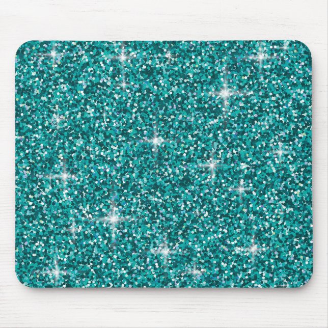 Tapis De Souris parties scintillant Turquoise irisée (Devant)