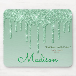 Tapis De Souris Parties scintillant verte Inspirationnelle fille