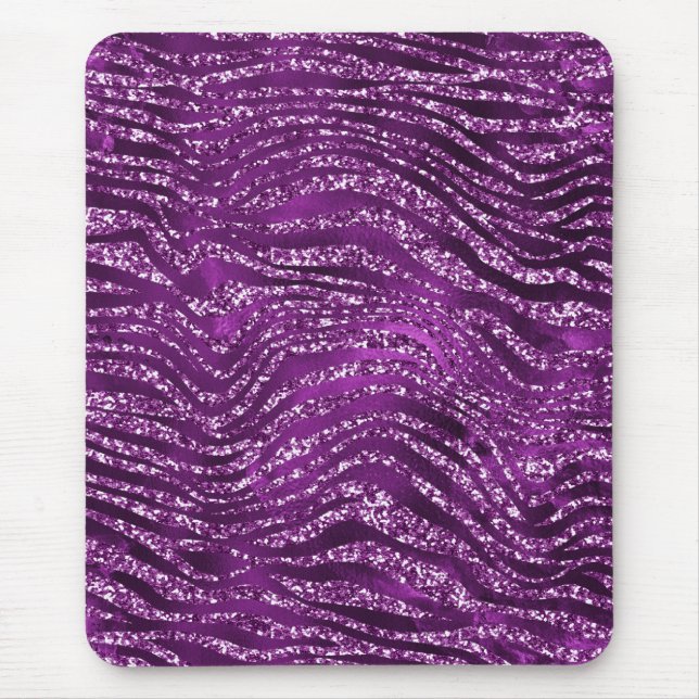 Tapis De Souris Parties scintillant violet Ombre glam Tiger Stripe (Devant)