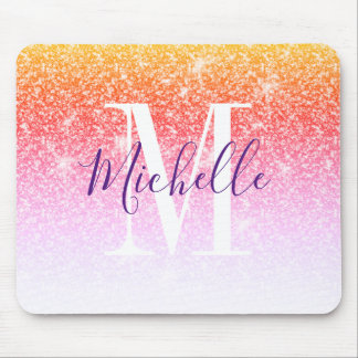 Tapis De Souris Parties scintillant violette rose de la fille Nom