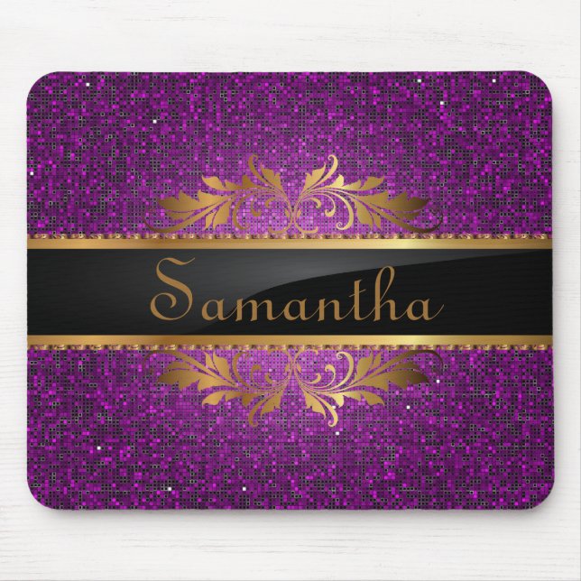 Tapis De Souris Parties scintillant violette Sequin Disco Mousepad (Devant)