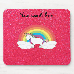 Tapis De Souris Parties scintillantes de rose de licorne