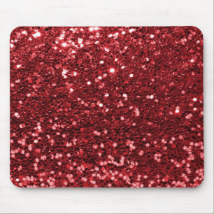 Tapis De Souris Parties scintillantes rouges de Faux