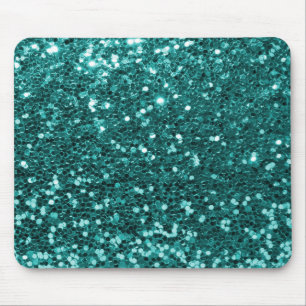 Tapis De Souris Parties scintillantes turquoises chics de Faux