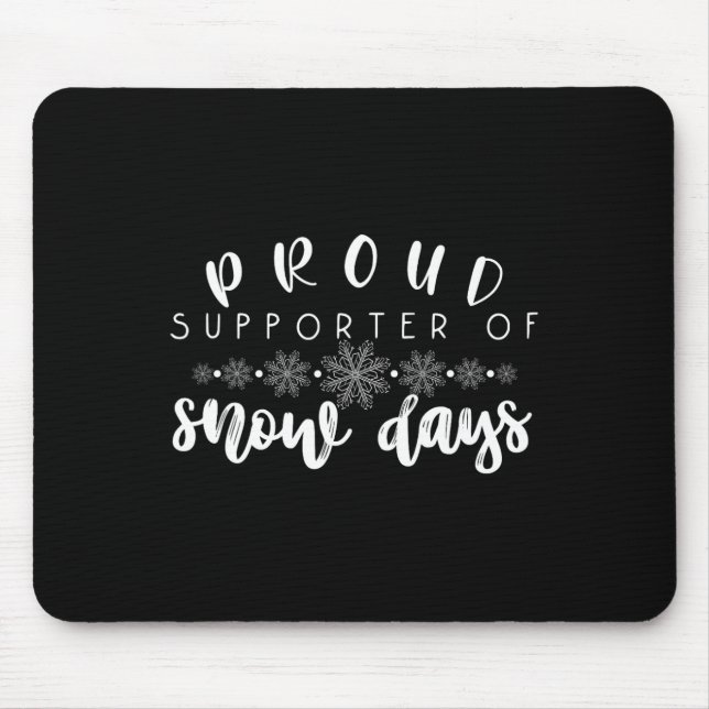 Tapis De Souris Partisan Fier de Journées de Neige Prof Enseignant (Devant)