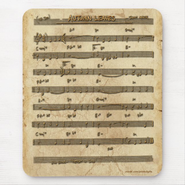 Tapis De Souris Partition Mousepad de l'amateur de musique (Devant)