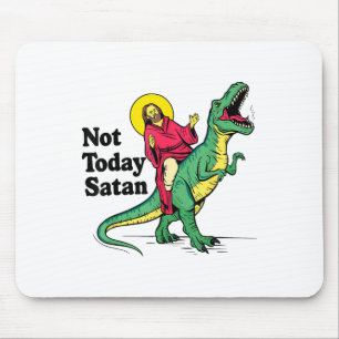 Tapis De Souris Pas aujourd'hui Satan Jésus chevauchant des garçon