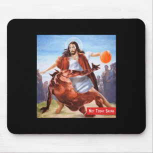 Tapis De Souris Pas aujourd'hui Satan Jesus Crossover Bysketbyll F