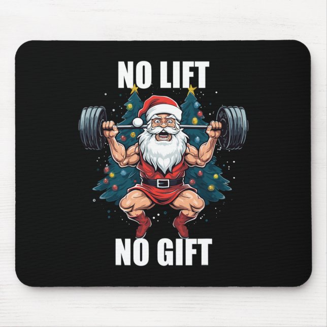 Tapis De Souris Pas d'ascenseur Pas de cadeau Père Noël Gym Bodybu (Devant)