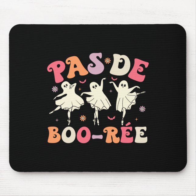 Tapis De Souris Pas De Boo-rée Cute Ballet Ghosts Danser Enseignan (Devant)