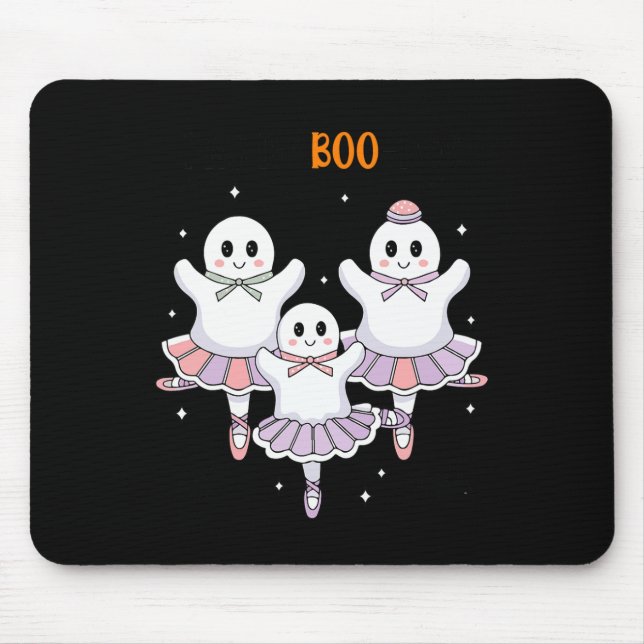 Tapis De Souris Pas De Boo-rée Danse De Ballet Éffrayant Ghost Hal (Devant)