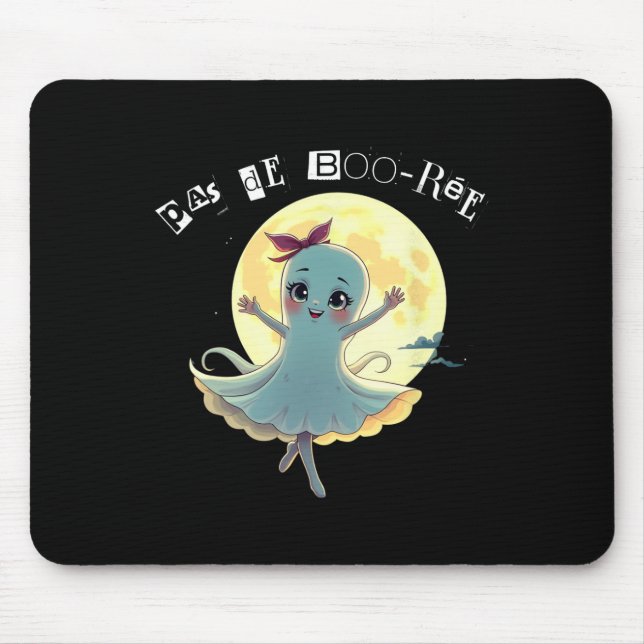 Tapis De Souris Pas De Boo-rée Funny Ballet Ghost Halloween Danse (Devant)