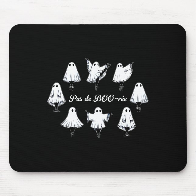 Tapis De Souris Pas De Boo-rée Funny Ballet Ghosts Danse Halloween (Devant)