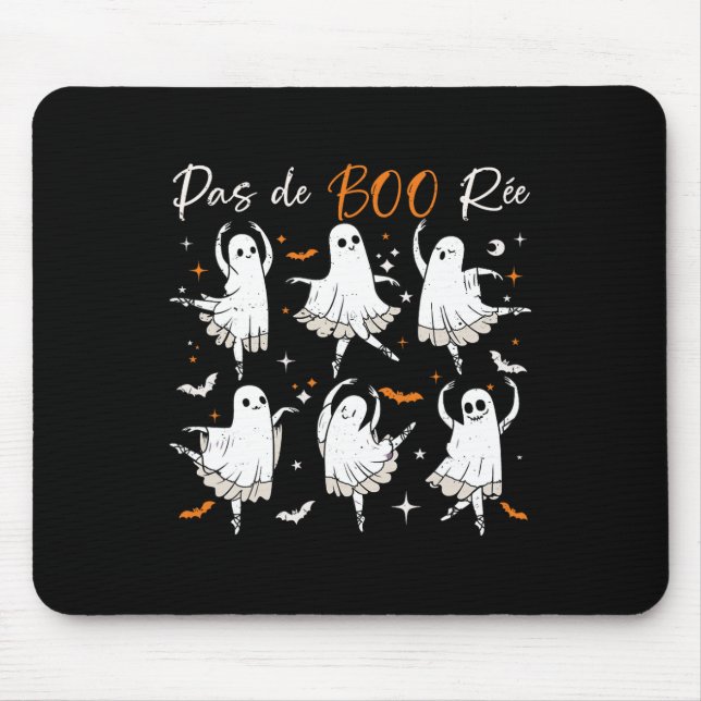 Tapis De Souris Pas De Boo-rée Funny Ballet Ghosts Danse Professeu (Devant)