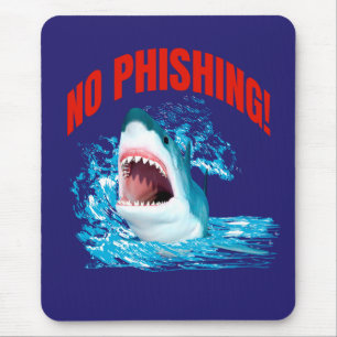 Tapis De Souris Pas de cyberhumour de phishing de requin