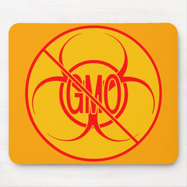 Tapis De Souris Pas d'OGM Mousepad Biodanger Avertissement Souris  (Devant)