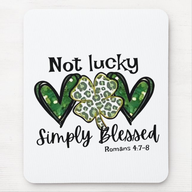 Tapis De Souris Pas Lucky, Simplement Béni Lucky Charm St Patrick (Devant)
