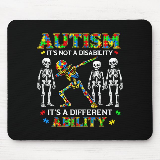 Tapis De Souris Pas un handicap, une capacité différente pour les  (Devant)