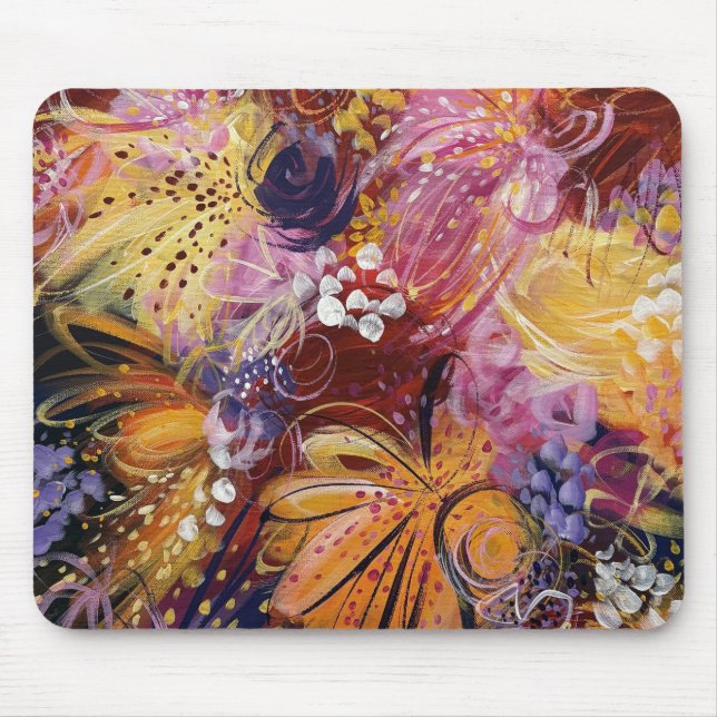 Tapis De Souris Passez brillant Souris Florale Pad 4 (Devant)