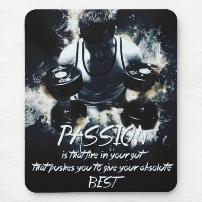 Tapis De Souris PASSION - Exercice de musculation Motivationnel (Devant)