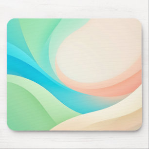 Tapis de souris Pastel Aqua Peach Flowing Layers