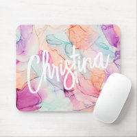 Pastel Colors Alcool Encre Motif de tôle Mousepad