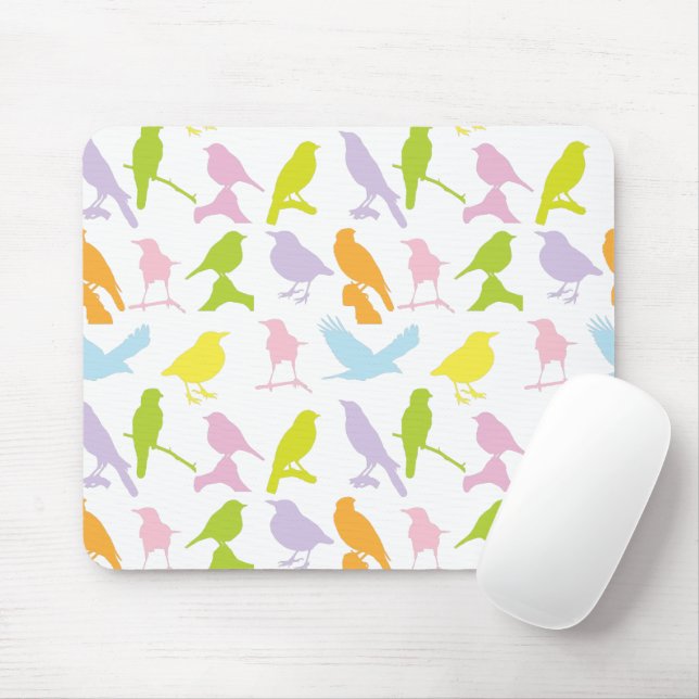 Tapis De Souris Pastel Coloured Variété d'oiseaux Motif (Avec souris)