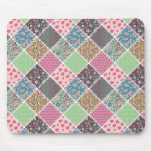 Tapis De Souris Pastel Floral Quilt Carré