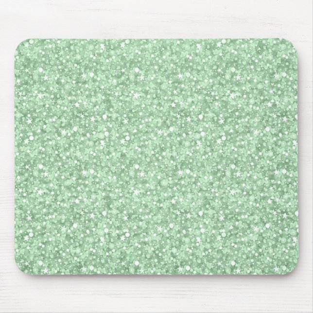 Tapis De Souris Pastel Green Faux Disco Parties scintillant & étin (Devant)