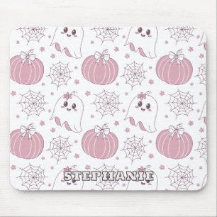 Tapis De Souris Pastel Pink Halloween Motif sans couture (3)
