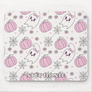 Tapis De Souris Pastel Pink Halloween Motif sans couture (4)