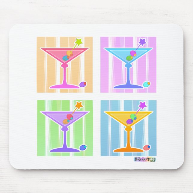 TAPIS DE SOURIS PASTEL POP ART MARTINIS (Devant)