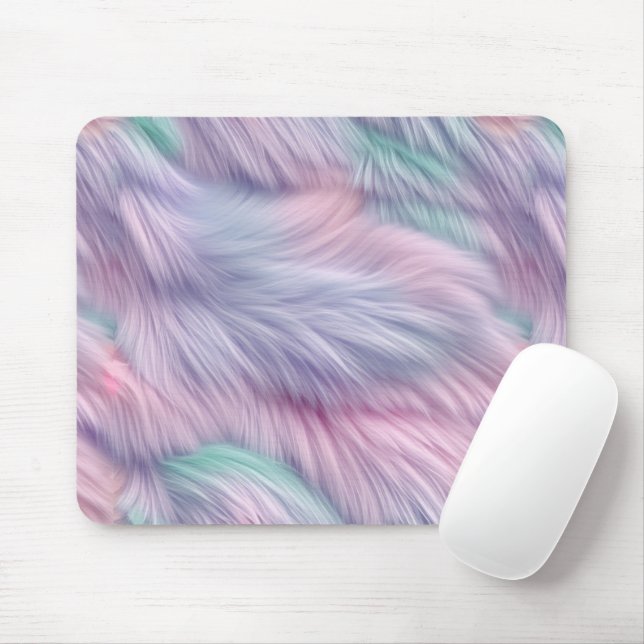 Tapis De Souris Pastel Rainbow Fur (Avec souris)
