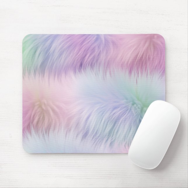 Tapis De Souris Pastel Rainbow Fur (Avec souris)