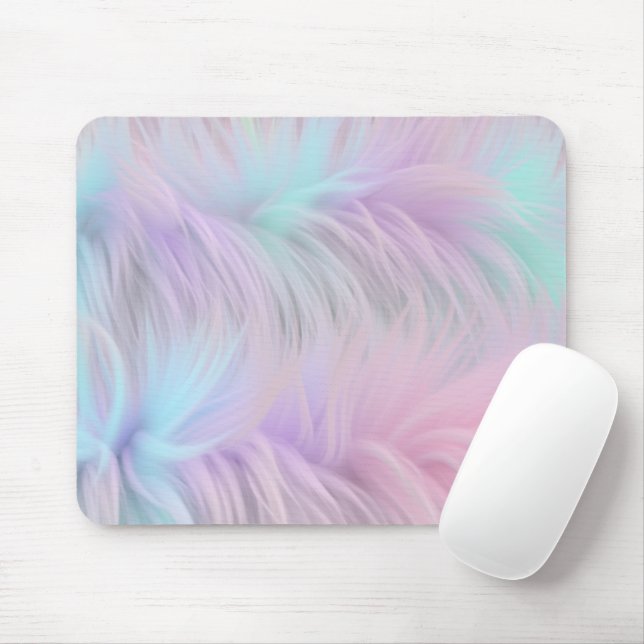 Tapis De Souris Pastel Rainbow Fur (Avec souris)