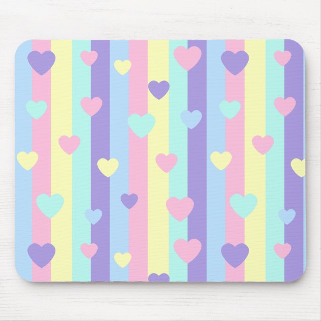 Tapis De Souris  Pastel Rainbow Hearts (Devant)