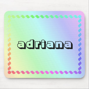Tapis De Souris Pastel Rainbow Votre Nom Ordinateur Souris Pad
