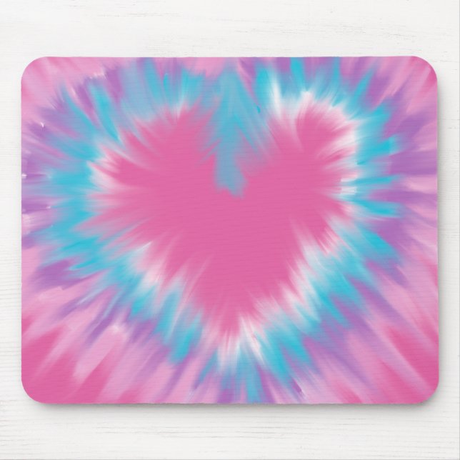 Tapis De Souris Pastel Rose cravate coeur Souris Pad (Devant)