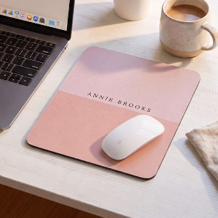 Tapis De Souris Pastel rose Personnalisé Nom Élégant Pad Souris