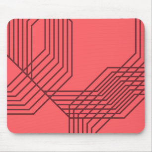 Tapis De Souris Pastel Rouge, simple, moderne, design géométrique